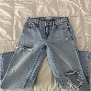 PacSun Light Blue Ripped Straight Leg Jeans